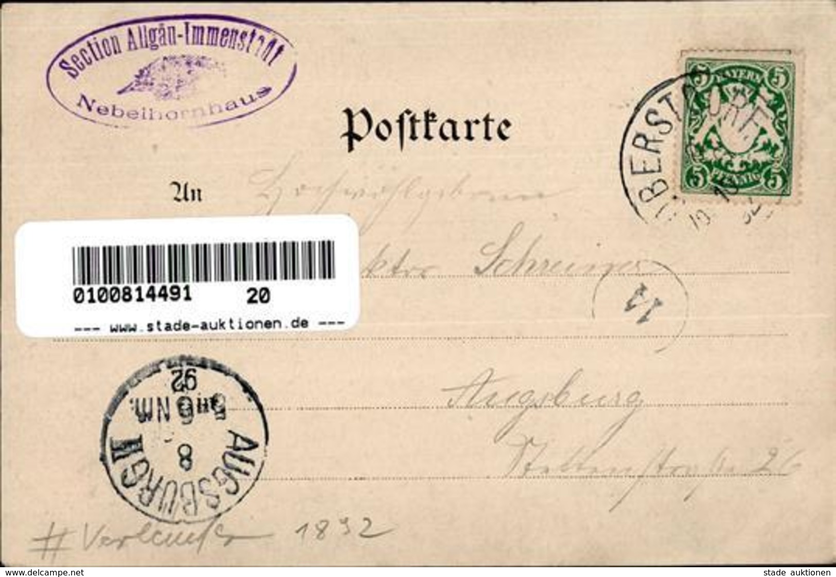 Vorläufer Nebelhornhaus 1892 I-II - Sonstige & Ohne Zuordnung