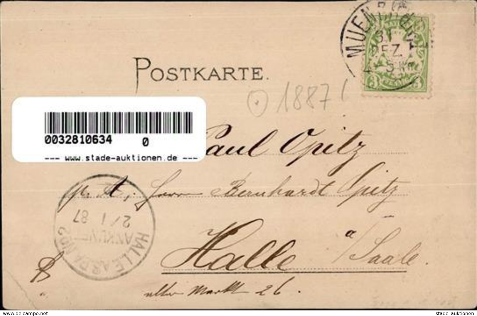 Vorläufer Neujahr  1887 I-II (Eckbug) Bonne Annee - Sonstige & Ohne Zuordnung
