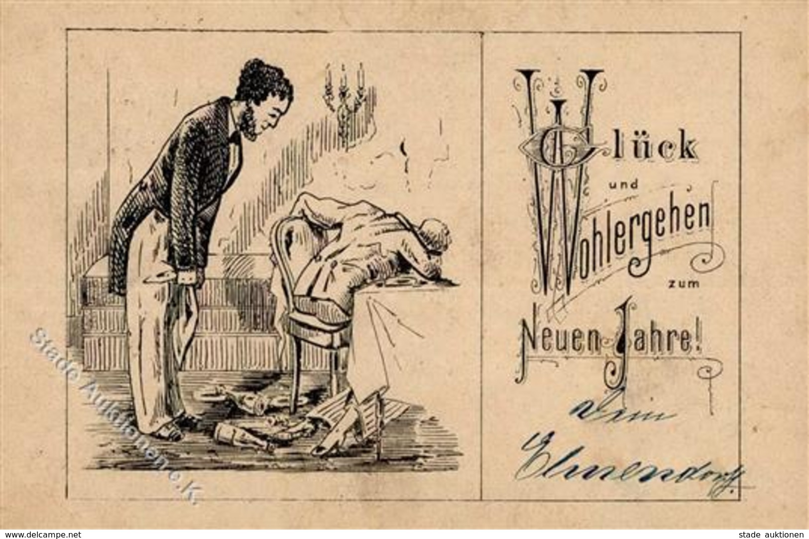 Vorläufer 1882 Leipzig (o-7000) Neujahr I-II (kleiner Einriss) Bonne Annee - Other & Unclassified