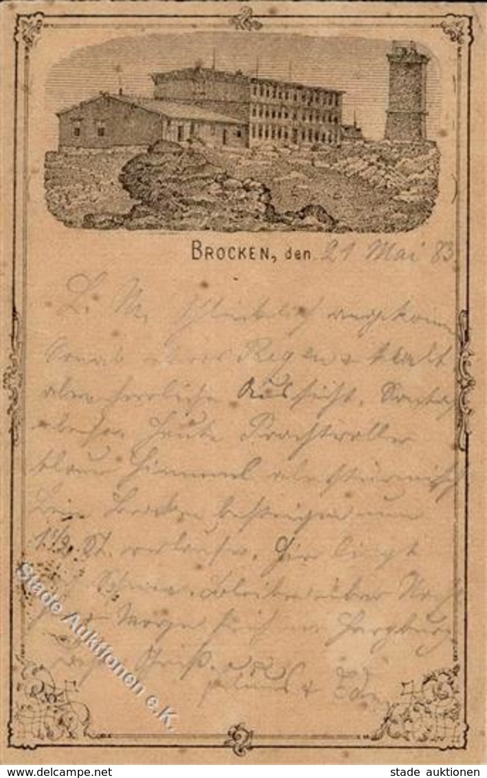 Vorläufer 1883 Brocken (o-3701) Ansichtskarte I-II (kl. Eckbug) - Other & Unclassified