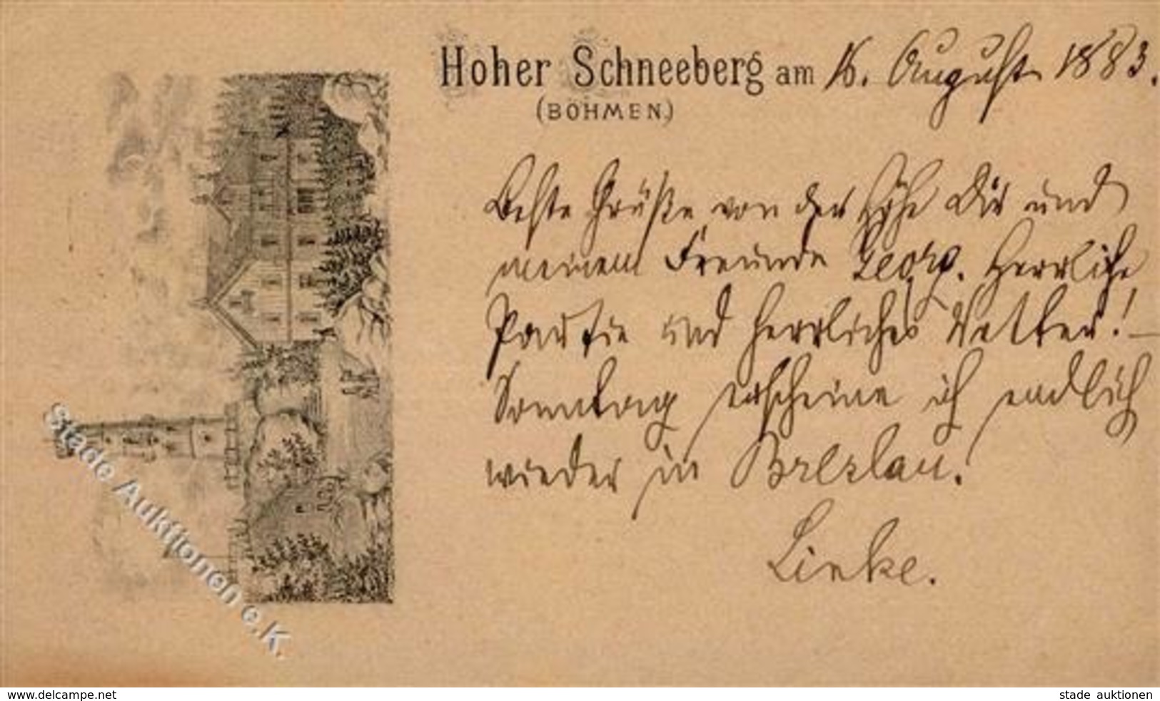 Vorläufer 1883 Hoher Schneeberg Böhmen Ganzsache 2 Kr I-II - Autres & Non Classés