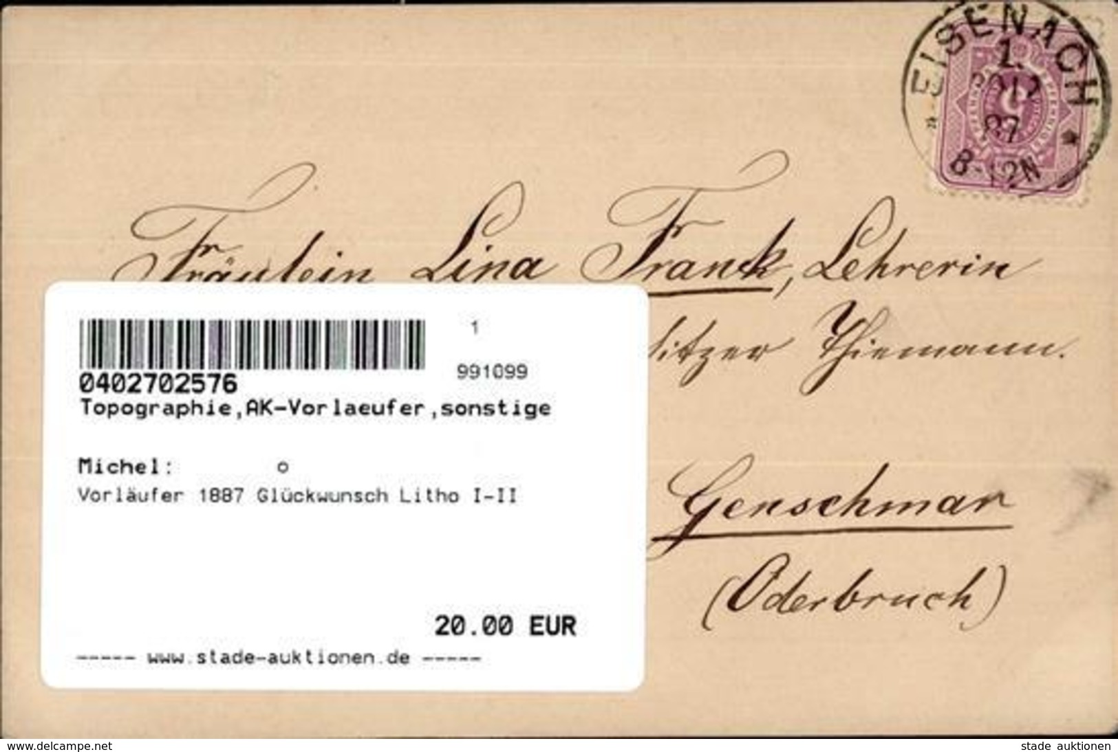 Vorläufer 1887 Glückwunsch Litho I-II - Other & Unclassified