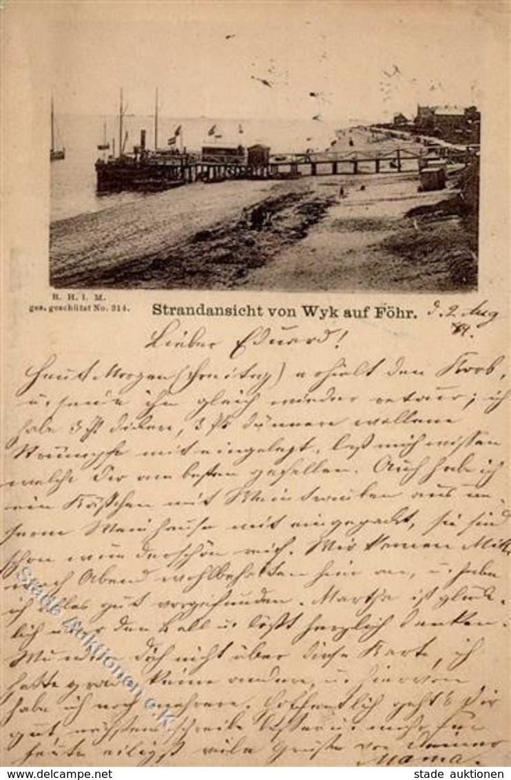 Vorläufer 1889 Strandansicht Wyk Auf Föhr I-II (Stauchung) - Sonstige & Ohne Zuordnung
