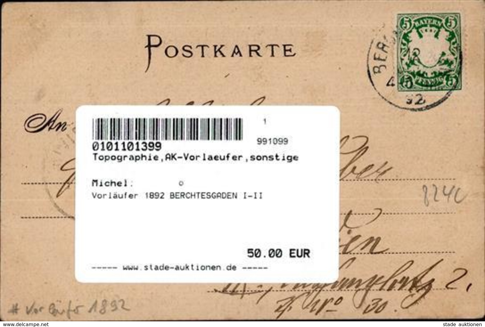 Vorläufer Circa 1885, Gel. 1892 BERCHTESGADEN I-II - Other & Unclassified