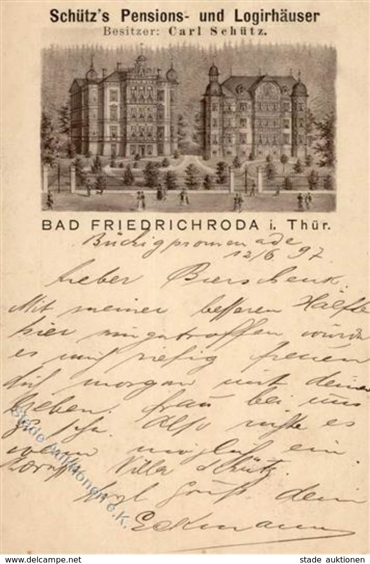 Vorläufer Friedrichroda (O5804) Circa 1888 Gelaufen 1897 1897 I-II - Sonstige & Ohne Zuordnung