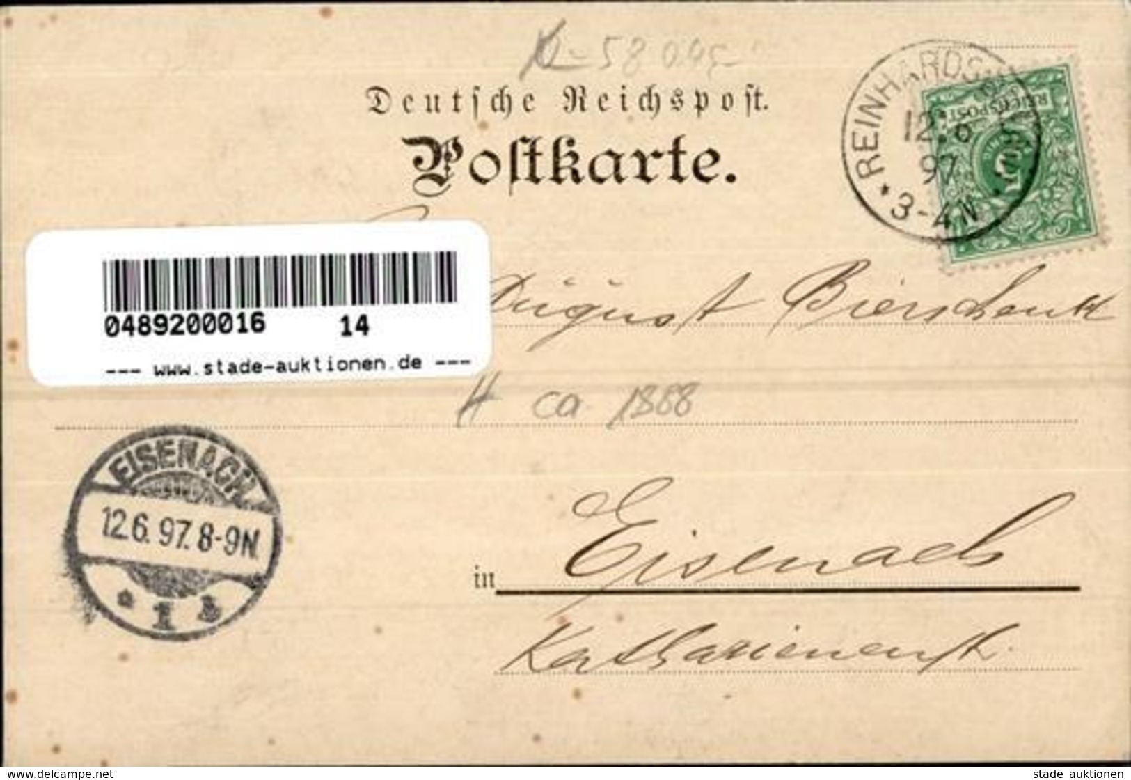 Vorläufer Friedrichroda (O5804) Circa 1888 Gelaufen 1897 1897 I-II - Sonstige & Ohne Zuordnung