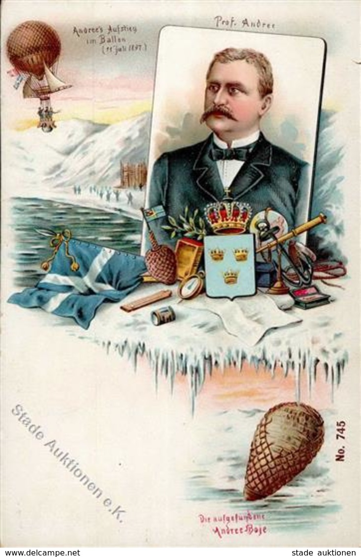POLAR - NORDPOL-Litho -Andrees AUFSTIEG Im BALLON 11. Juli 1897 I-II - Other & Unclassified