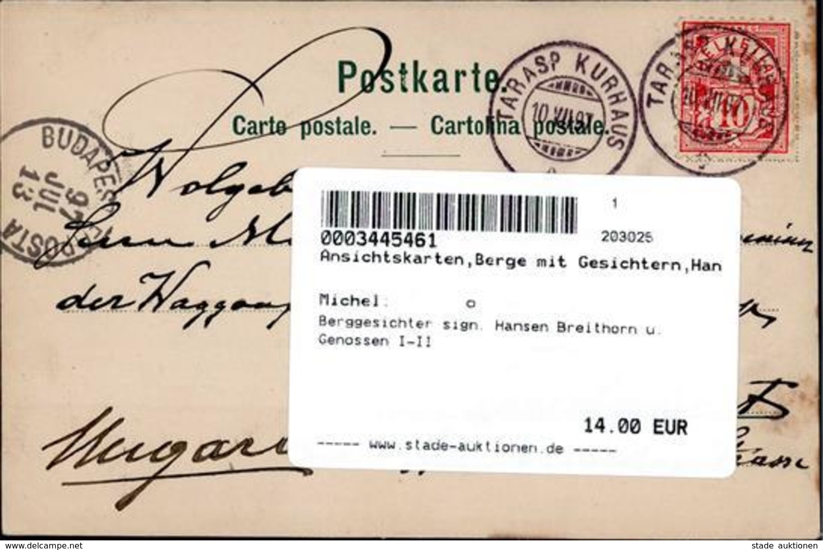 Berggesichter Sign. Hansen Breithorn U. Genossen I-II Face à La Montagne - Other & Unclassified