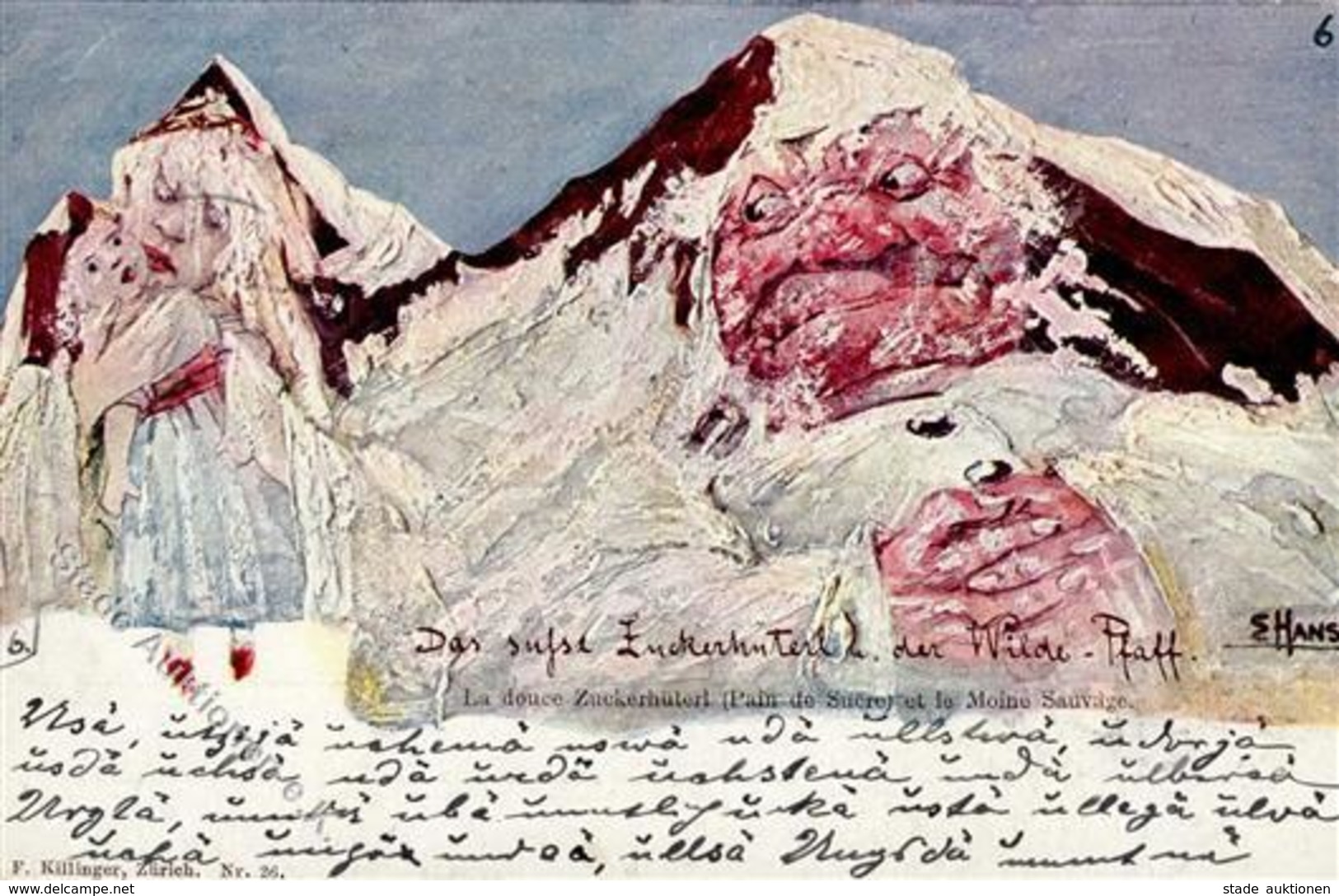 Berggesichter Sign. Hansen Das Süße Zuckertüterl U. Der Wilde Pfaff 1899 I-II Face à La Montagne - Other & Unclassified