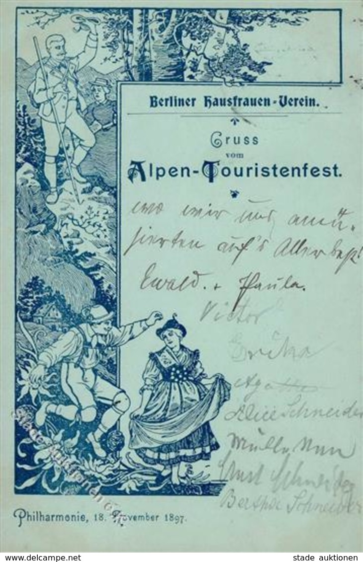 Berg Berlin Mitte (1000) Alpen Touristenfest Berliner Hausfrauen Verein 1897 I-II - Sonstige & Ohne Zuordnung