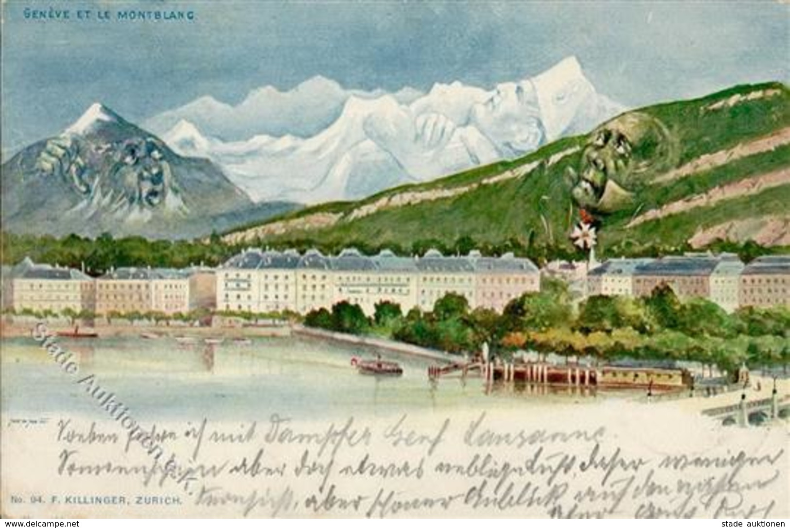 Berggesicht Genf Und Der Montblanc 1899 I-II - Other & Unclassified