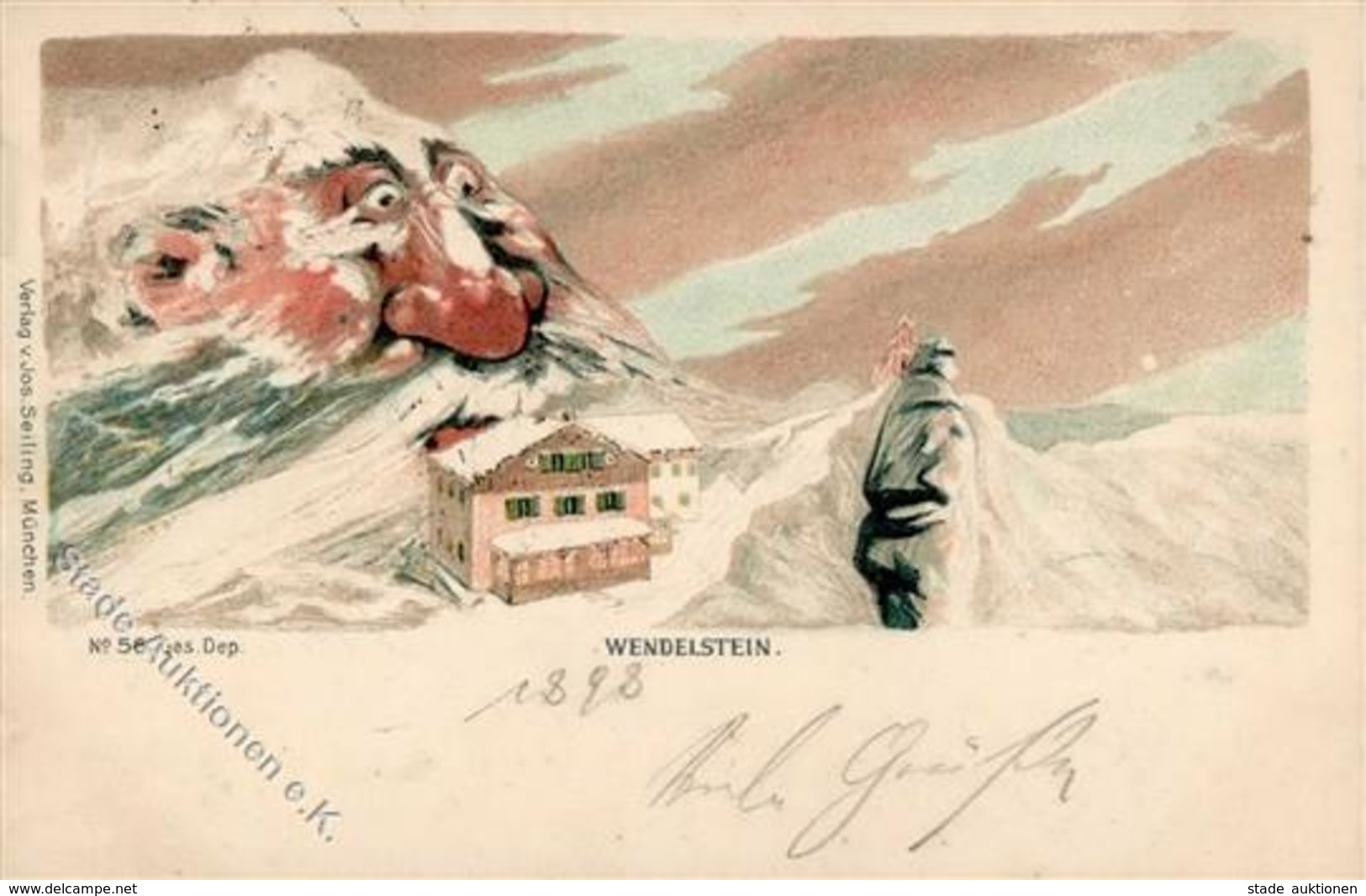 Berggesicht Wendelstein Künstlerkarte 1898 I-II - Sonstige & Ohne Zuordnung