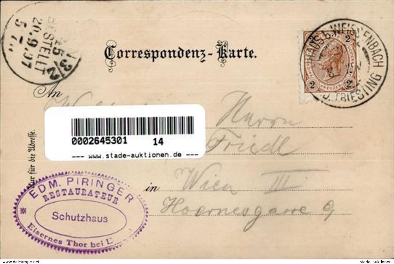 Berghütte Schutzhaus Eisernes Thor 1897 I-II Cabane - Sonstige & Ohne Zuordnung