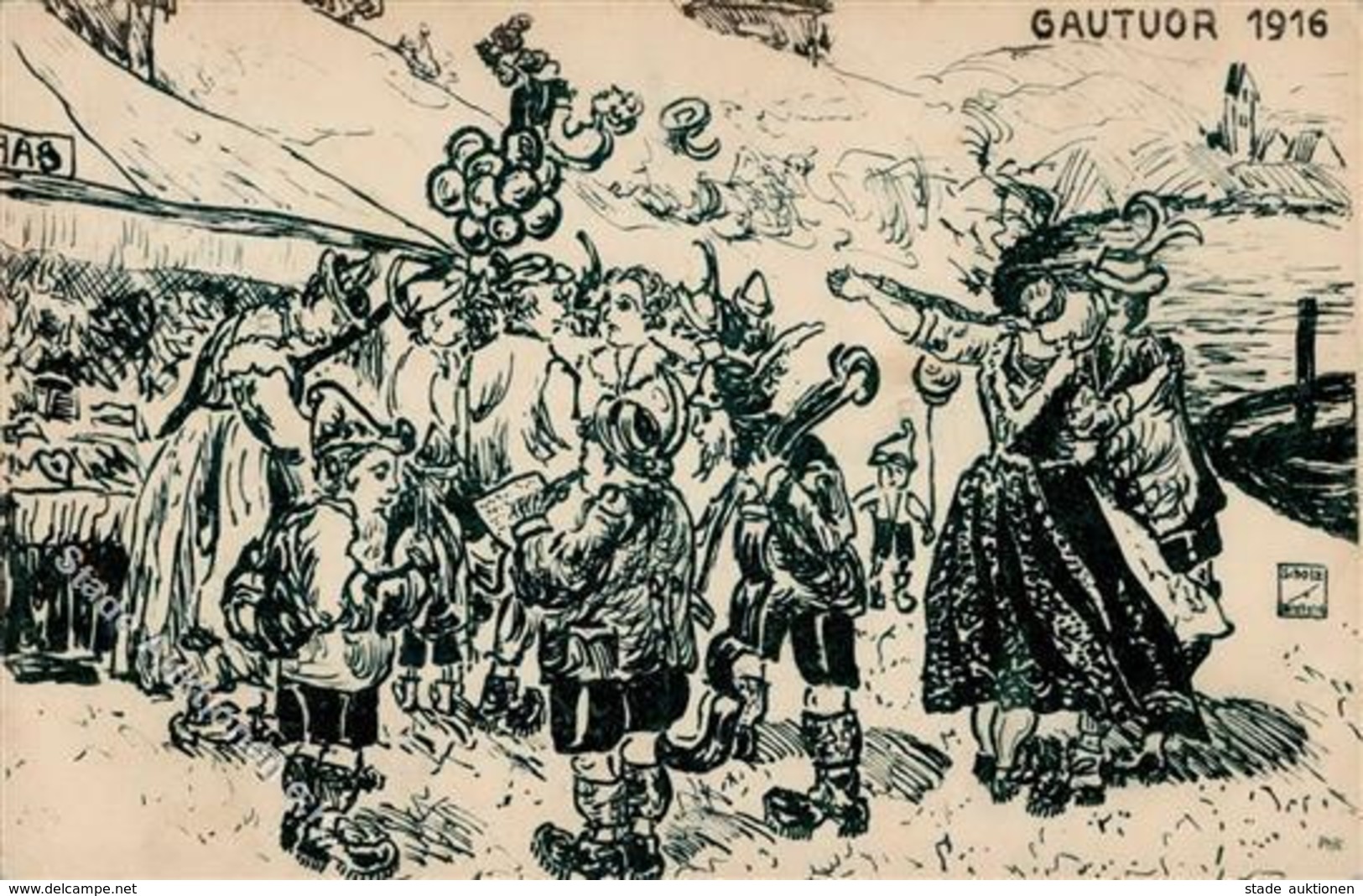 Wandern Gautour Rittershausen Künstlerkarte 1916 I-II - Otros & Sin Clasificación