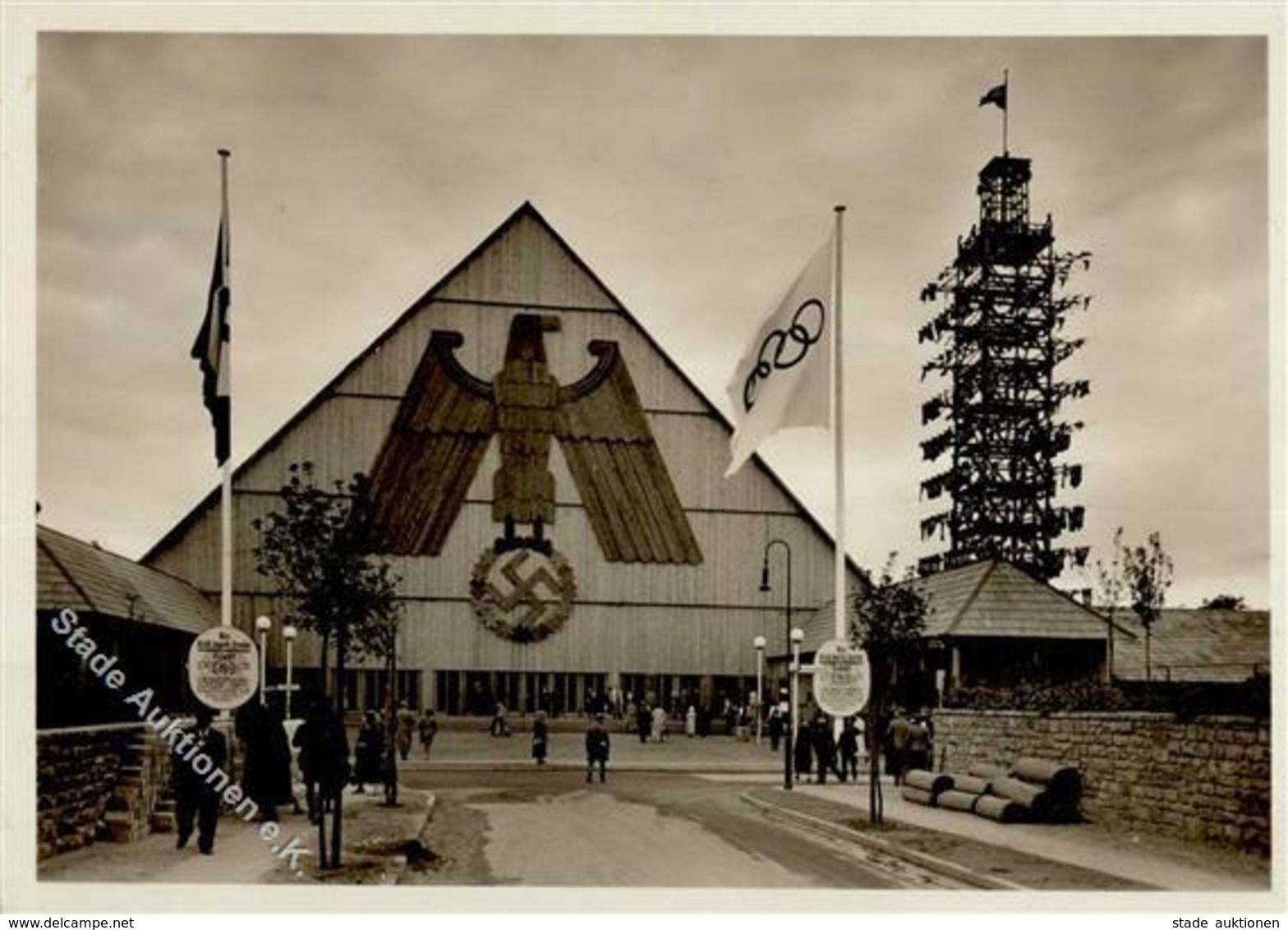 BERLIN OLYMPIA 1936 WK II - Kraft Durch Freude-Stadt Mit Flaggenturm Und S-o I - Olympische Spiele