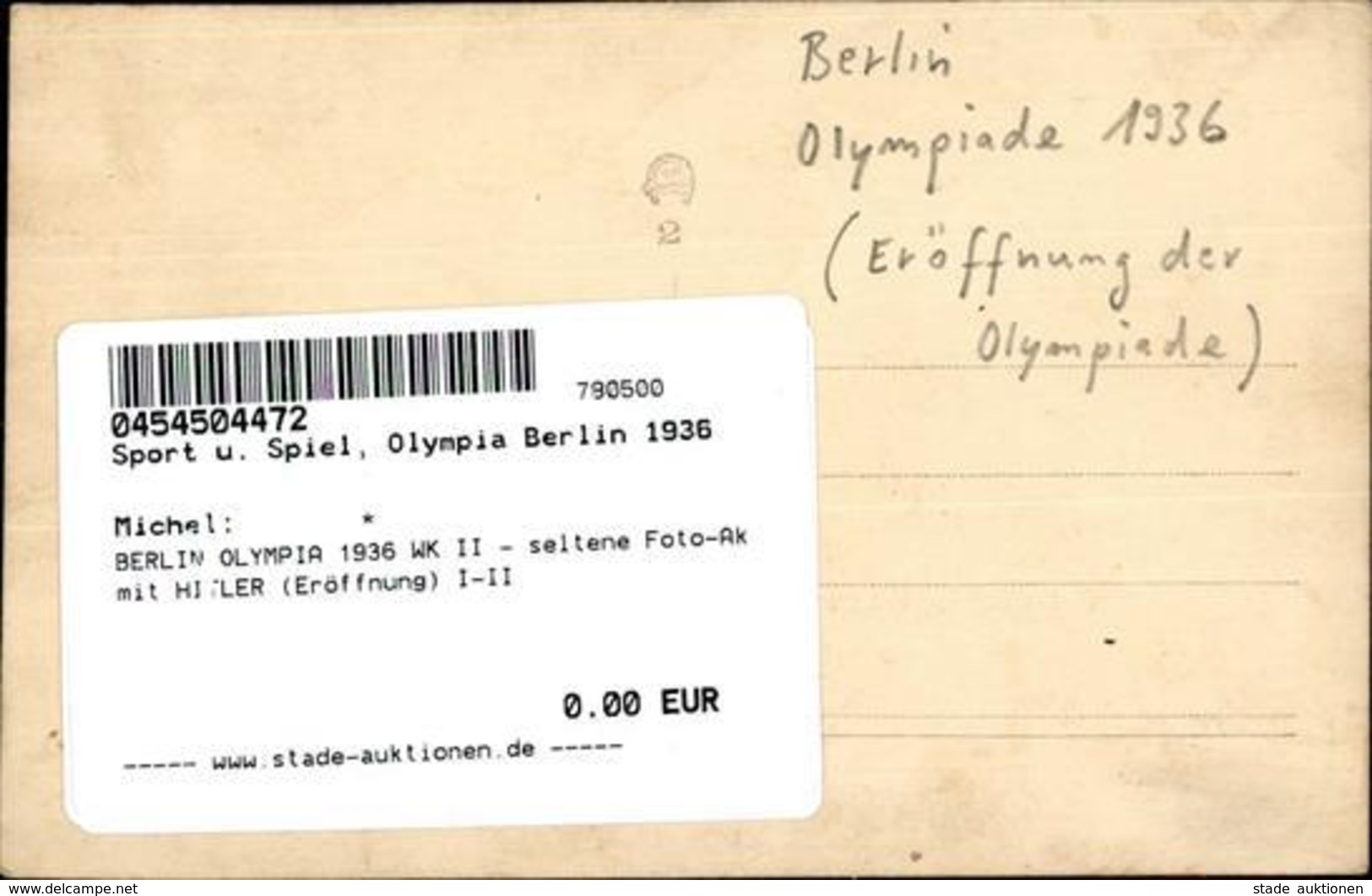 BERLIN OLYMPIA 1936 WK II - Seltene Foto-Ak Mit HITLER (Eröffnung) I-II - Olympische Spelen