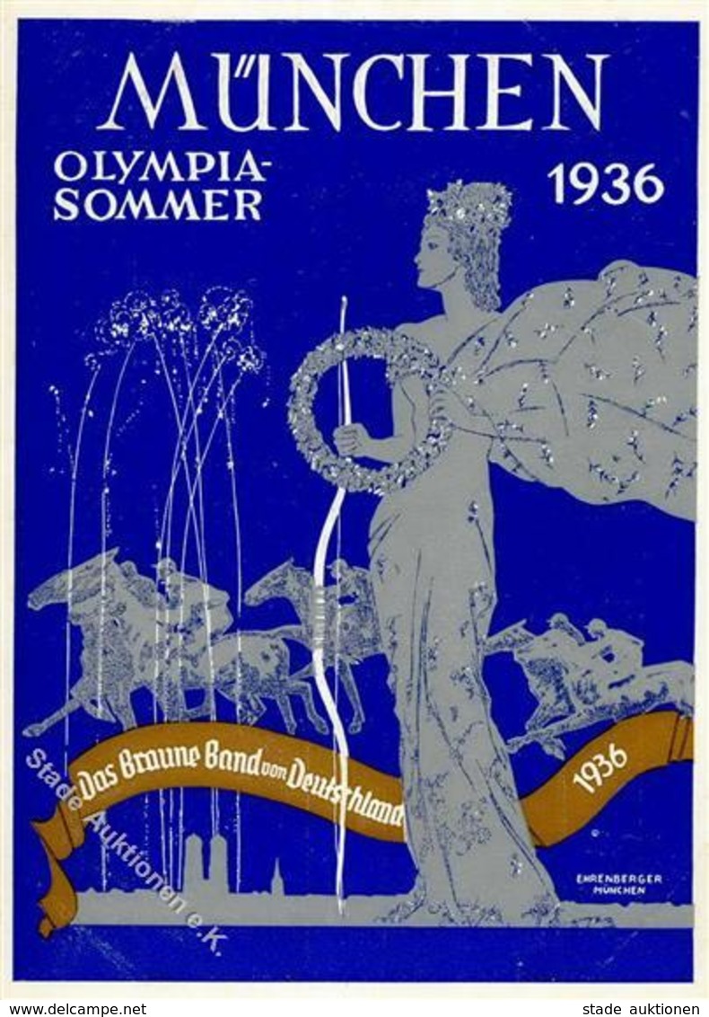 Olympiade München 1936 Sign. Ehrenberger Künstler-Karte I-II - Olympische Spiele