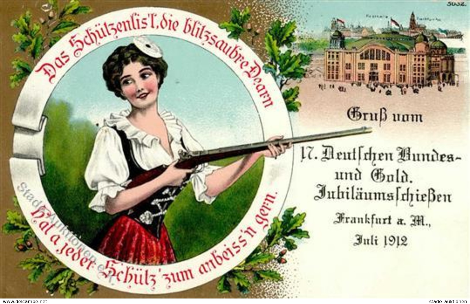FRANKFURT/Main - Gruß Vom 17. DT. BUNDESSCHIESSEN 1912 I - Shooting (Weapons)