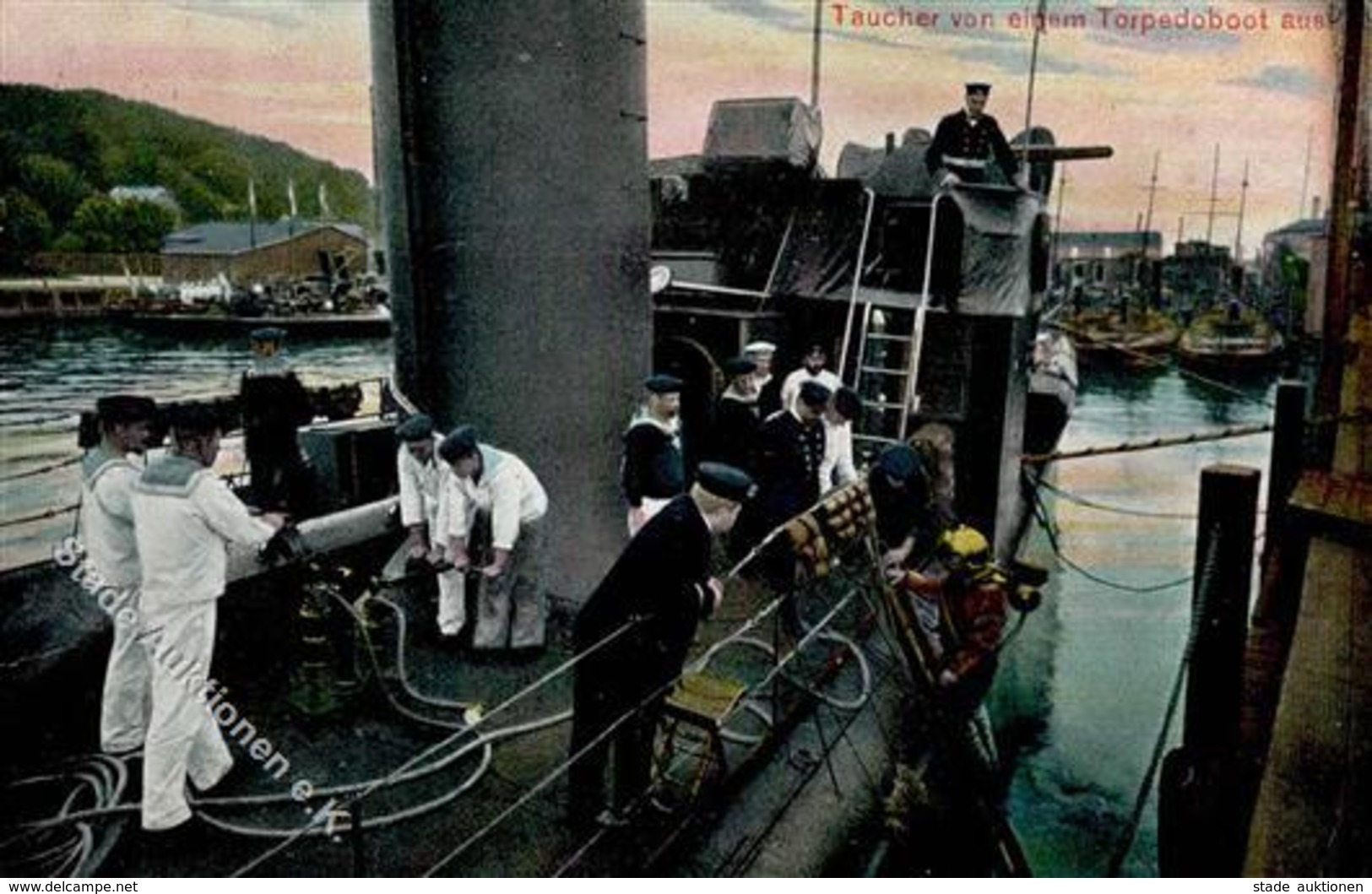 Taucher Torpedoboot Ansichtskarte 1910 I-II (Ecke Abgestoßen) - Sonstige & Ohne Zuordnung