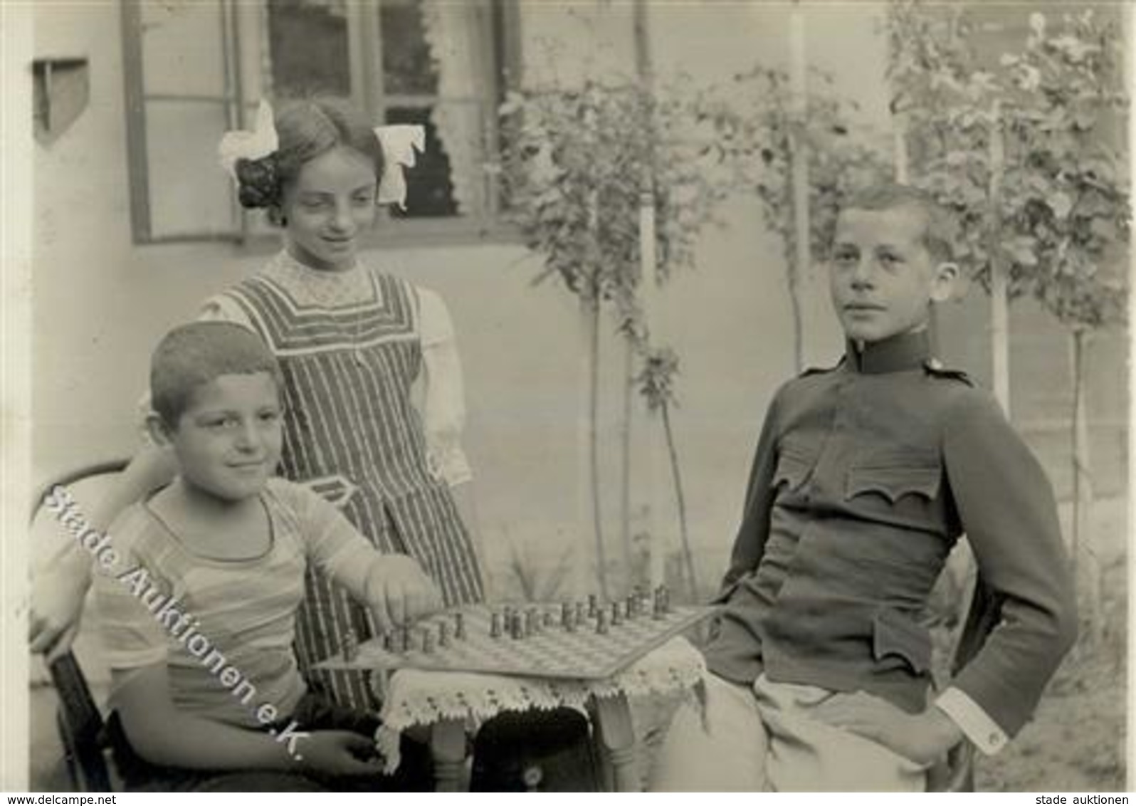 SCHACH - Foto-Ak - Kindrer Spielen SCHACH - Marke Entfernt I-II - Chess