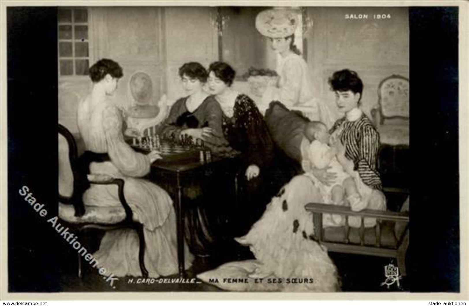 Schach Frauen 1904 I-II Femmes - Ajedrez