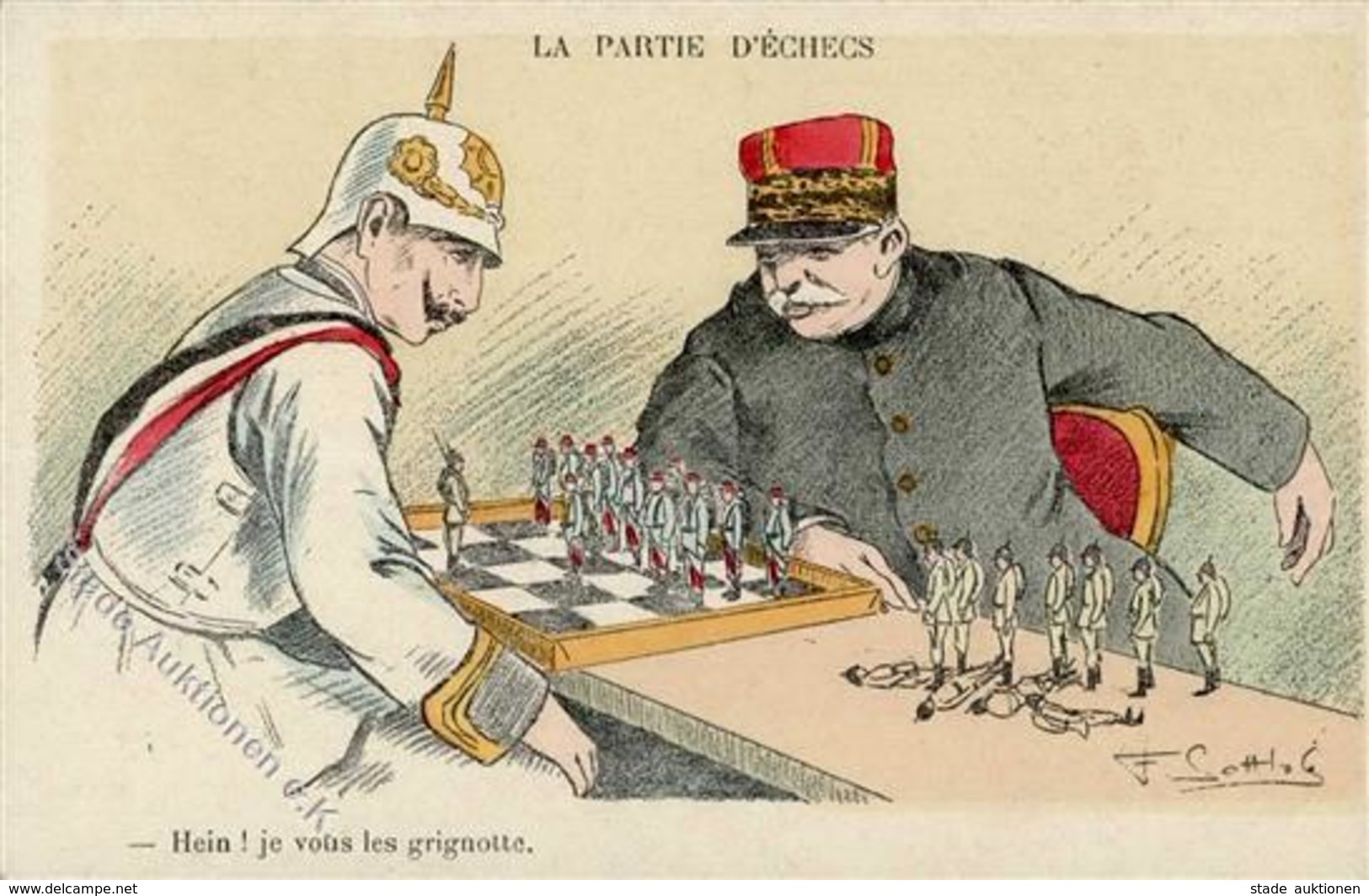 Schach Kaiser Wilhelm II. Künstlerkarte 1915 I-II - Schaken
