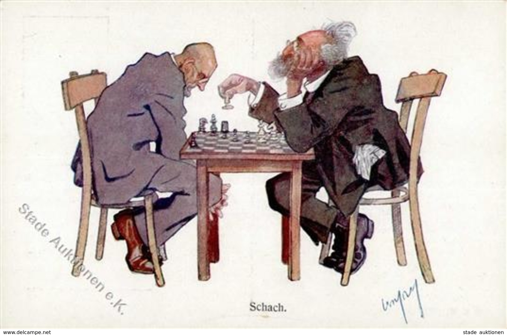 Schach Künstlerkarte I-II - Schach