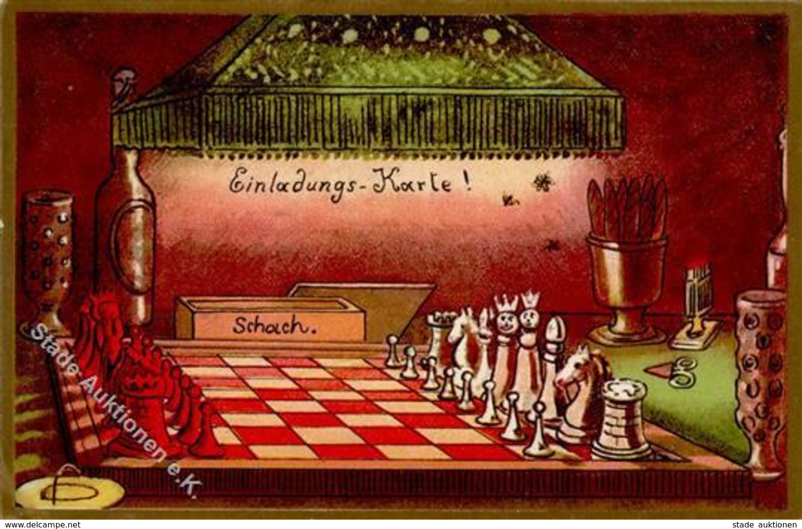 Schach Künstlerkarte I-II - Schach