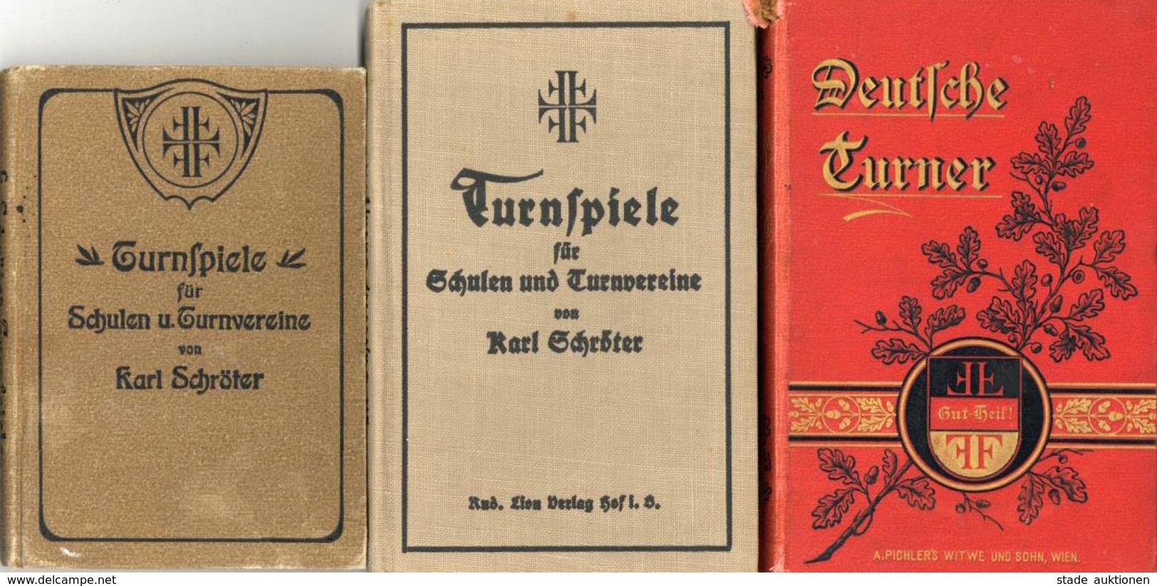 Turnen Buch Lot Mit 4 Stück 1 X Deutsche Turner In Wort Und Bild Rühl, Hugo Prof. Dr. Und 3 X Turnspiele Schröter, Karl  - Leichtathletik