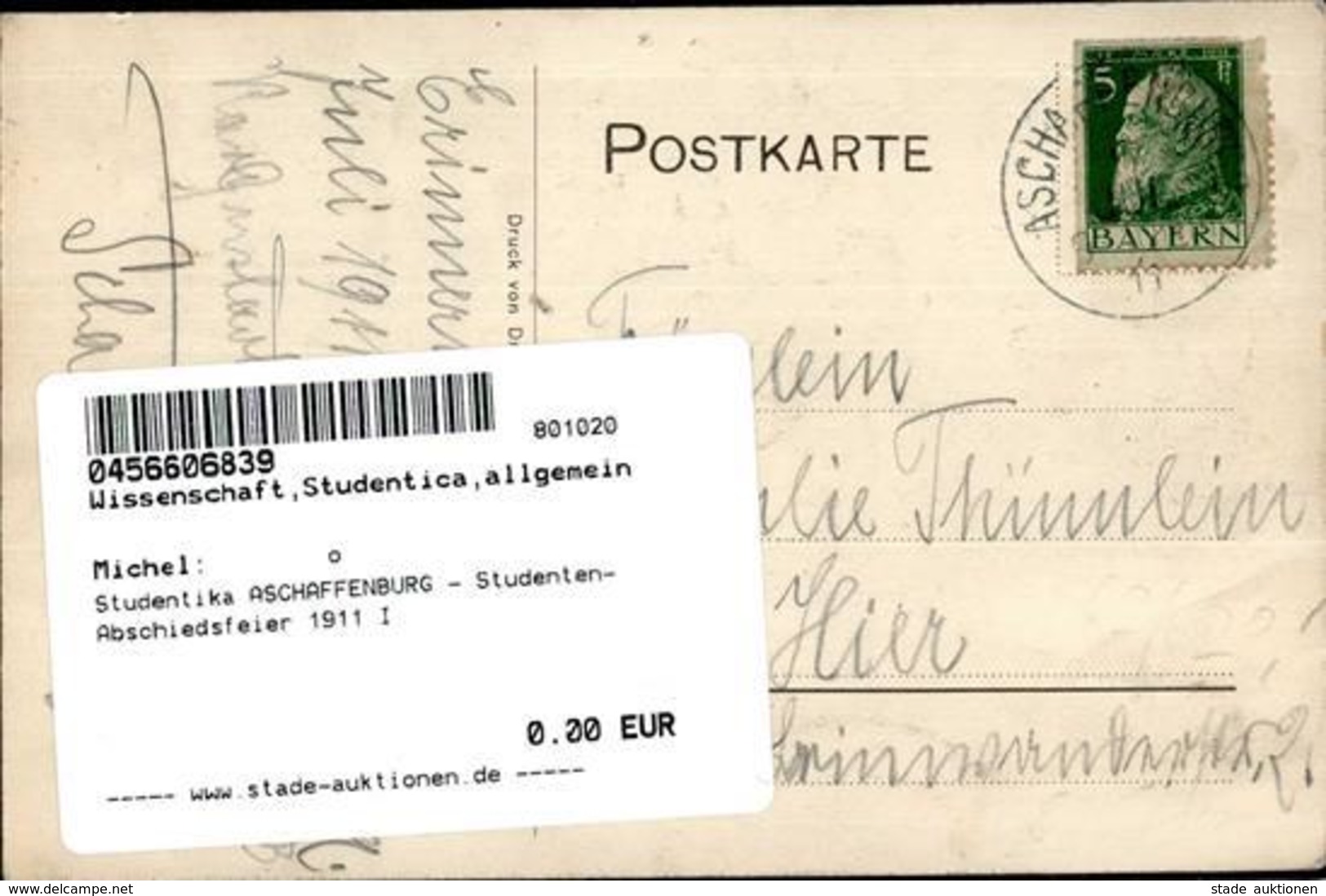 Studentika ASCHAFFENBURG - Studenten-Abschiedsfeier 1911 I - Other & Unclassified