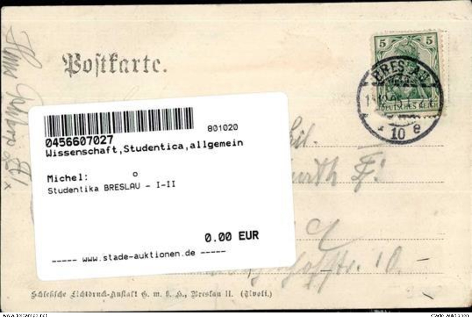 Studentika BRESLAU - I-II - Other & Unclassified