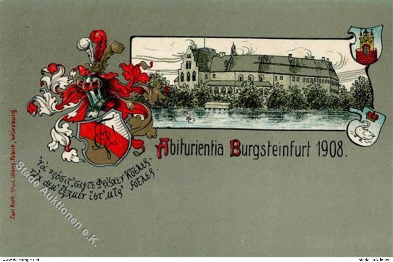 Studentika Burgsteinfurt (4430) Abiturientia 1908 I-II - Other & Unclassified