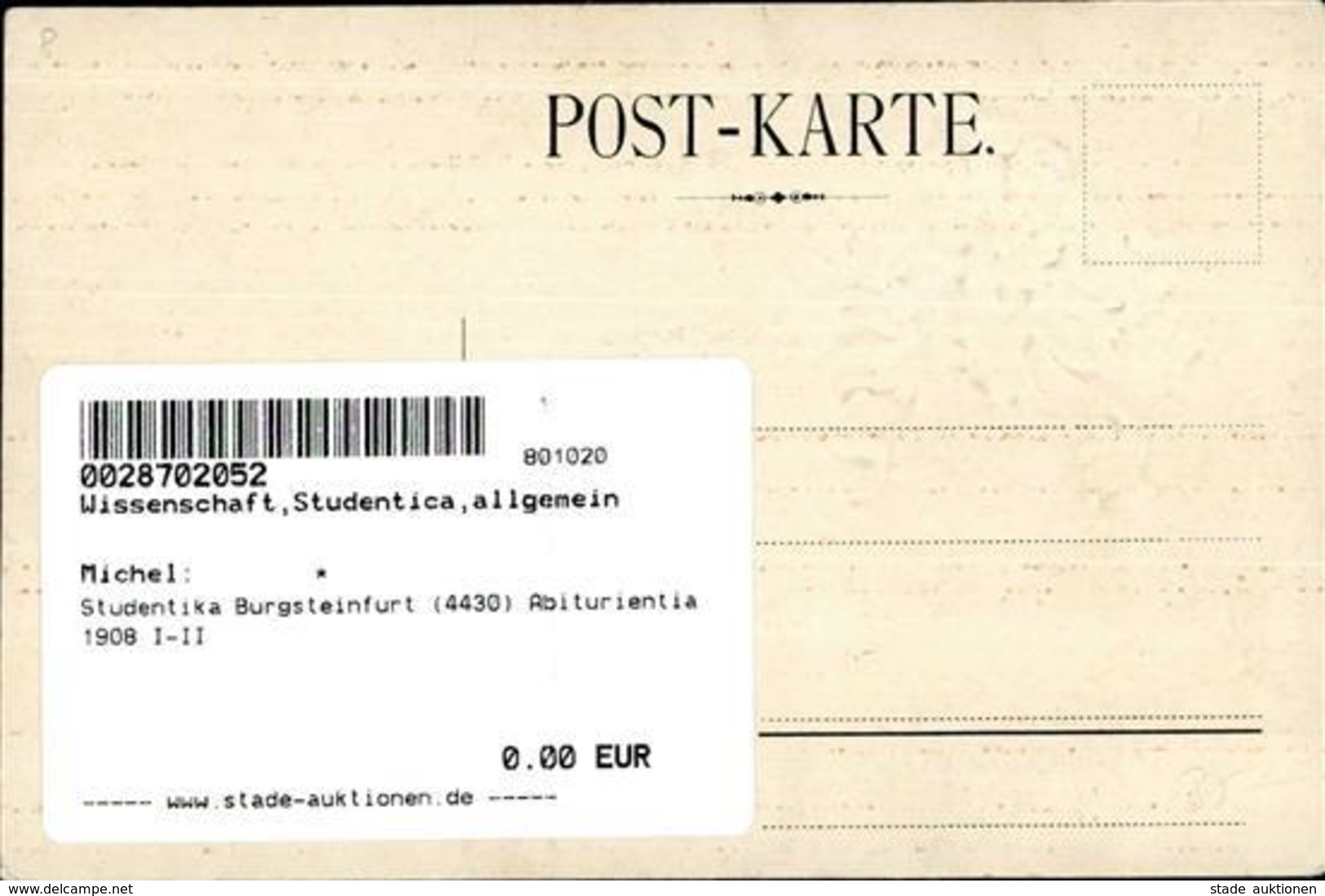 Studentika Burgsteinfurt (4430) Abiturientia 1908 I-II - Other & Unclassified