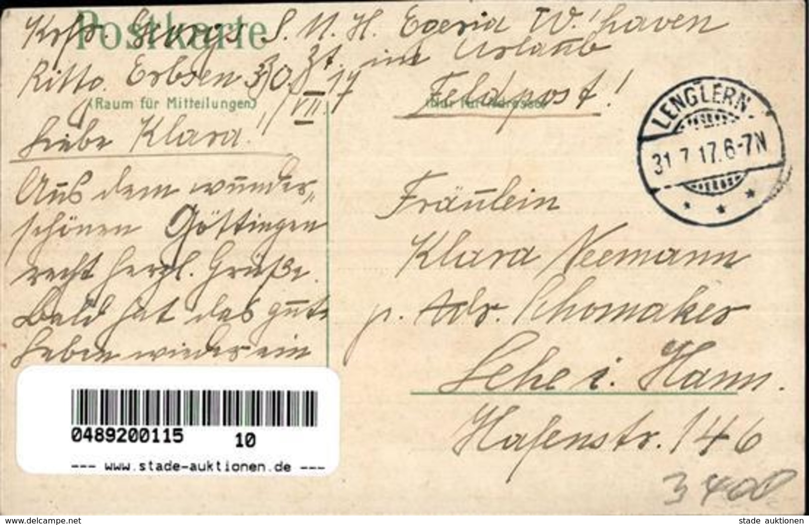 Studentika Göttingen (3400) 1917 I-II - Sonstige & Ohne Zuordnung