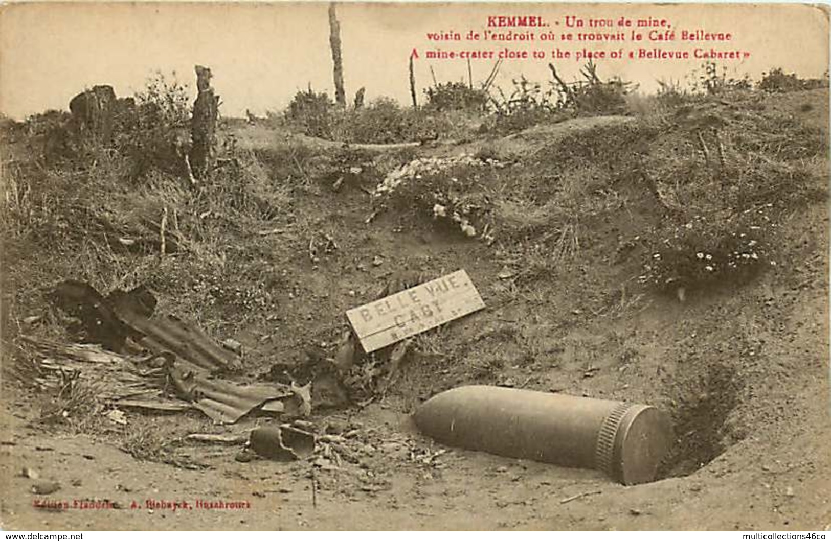 250419C - GUERRE MILITARIA BOMBARDEMENT - BELGIQUE KEMMEL Un Trou De Mine Voisin De L'endroit Où Se Trouvait Le Café - Heuvelland