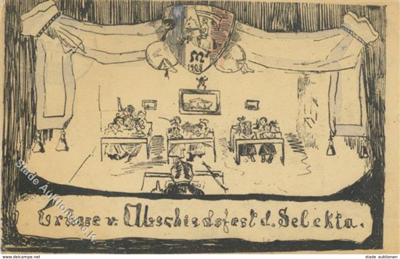 Studentika MARBURG,Lahn - Gruss Vom ABSCHIEDSFEST D. SELEKTA 1908 I-II Montagnes - Sonstige & Ohne Zuordnung