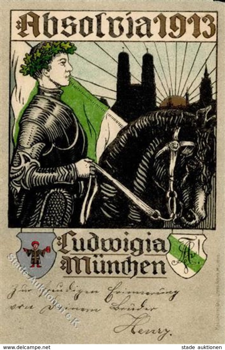 Studentika München (8000) Absolvia Ludwiga 1913 I-II - Sonstige & Ohne Zuordnung