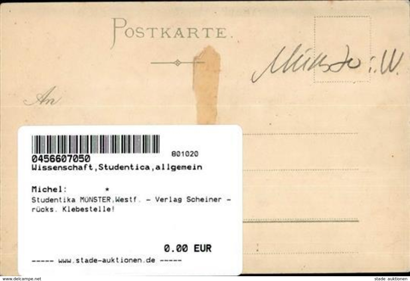 Studentika MÜNSTER,Westf. - Verlag Scheiner - Rücks. Klebestelle! I-II - Sonstige & Ohne Zuordnung