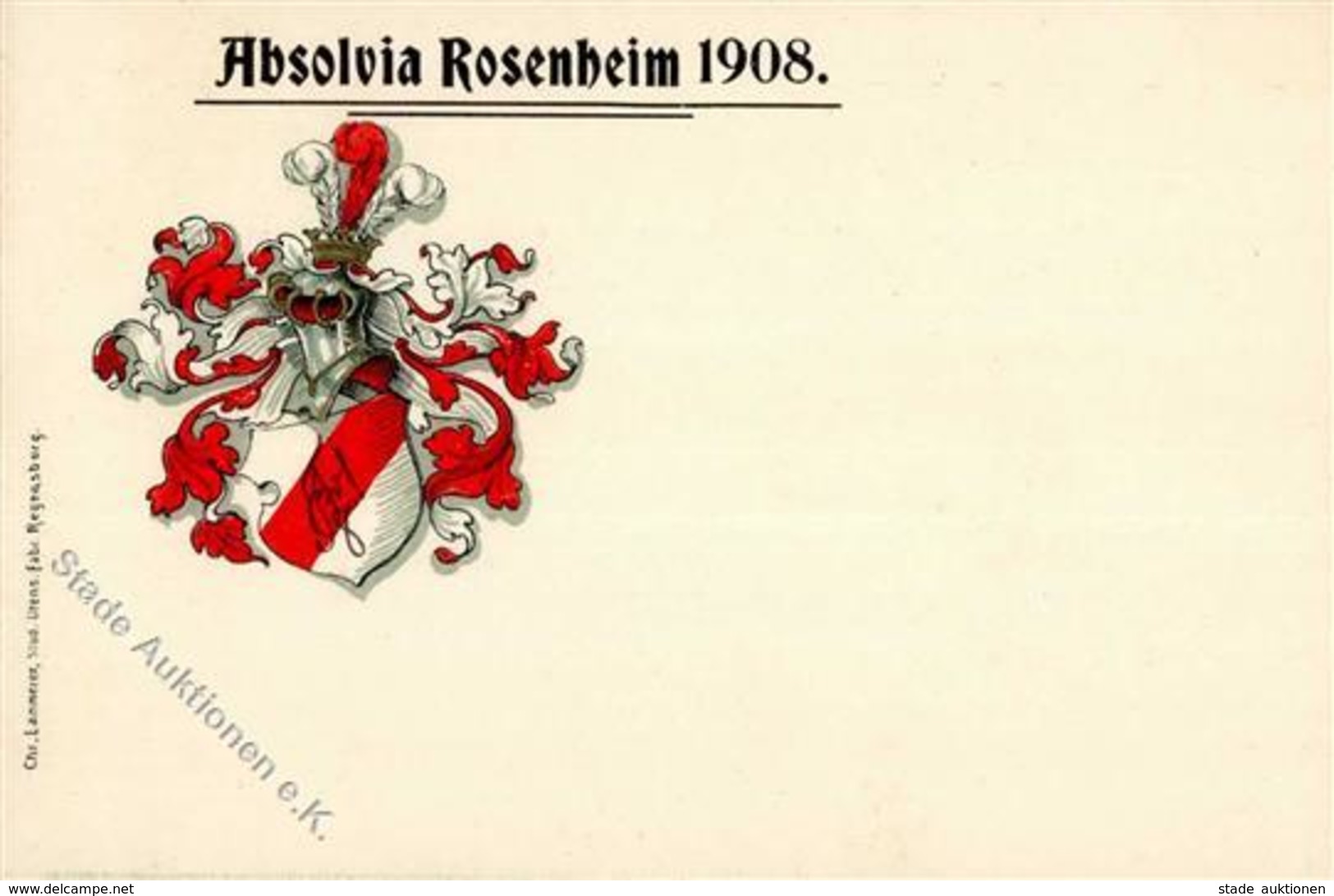 Studentika Rosenheim (8200) Absolvia  1908 I-II - Sonstige & Ohne Zuordnung