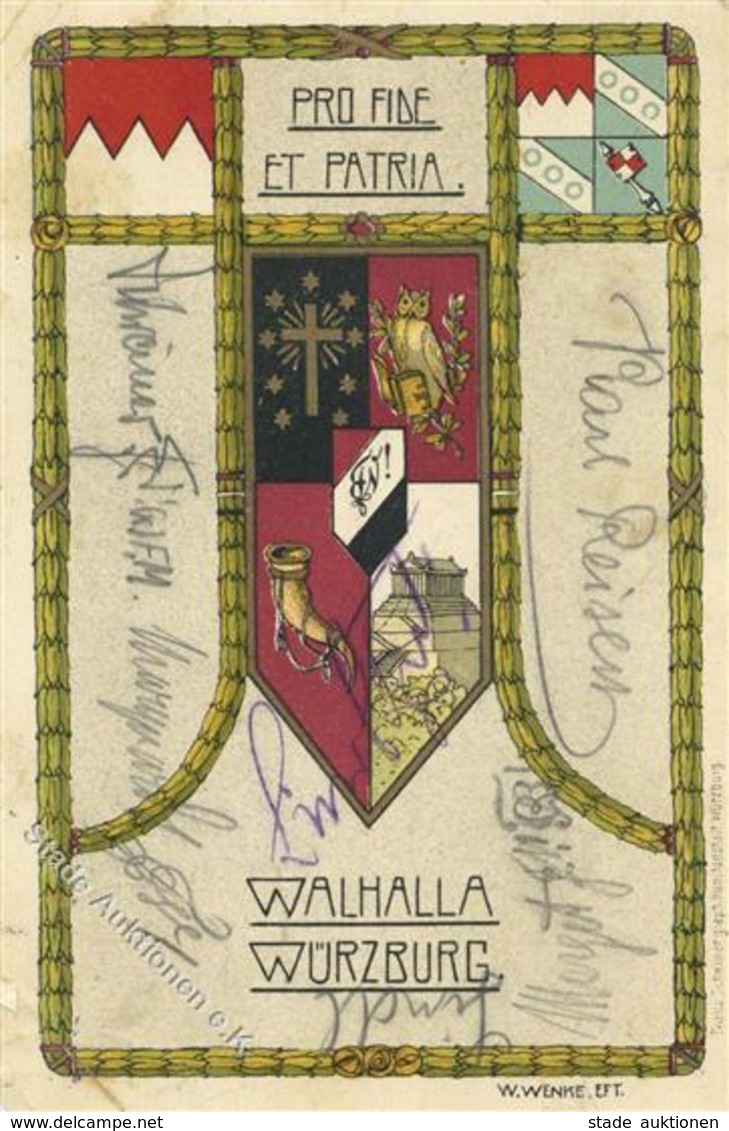 Studentika Würzburg (8700) Walhalla Eule I-II (Marke Entfernt, Fleckig) - Sonstige & Ohne Zuordnung