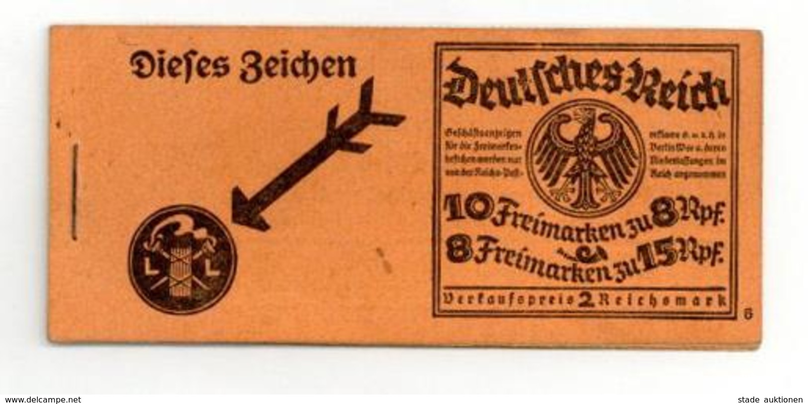 Philatelie Original Briefmarkenheft Mit 10 Freimarken Zu 8 Rpf Und 8 Freimarken Zu 15 Rpf Hrsg. Leipziger Lebensversiche - Other & Unclassified