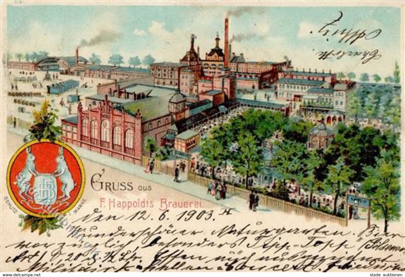 Berlin (1000) Brauerei F. Happoldt Gasthaus 1903 I-II - Cameroon