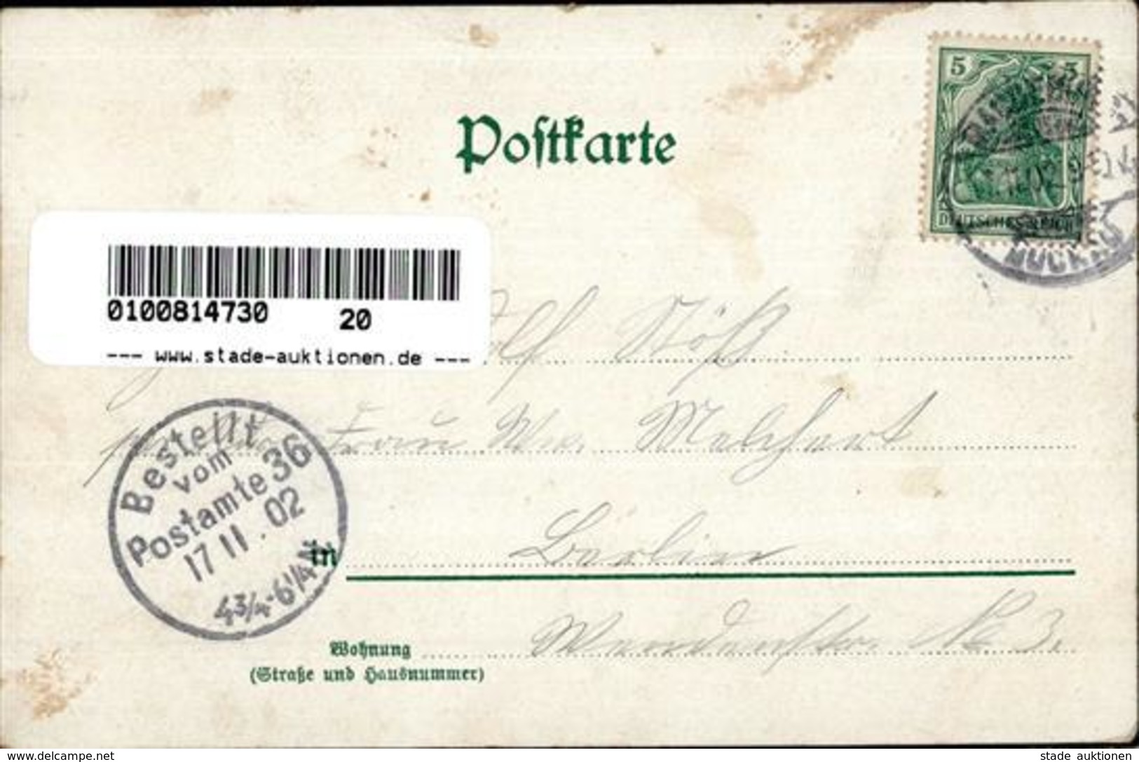 Berlin (1000) Gasthaus Zum Neuen-Schwan Lithographie 1902 II (Ecken Abgestossen, Fleckig) - Cameroon