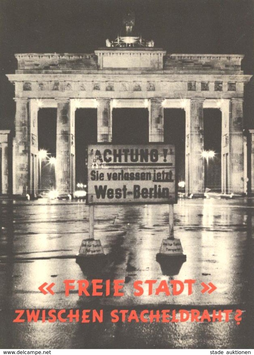 Berlin (1000) Heft Freie Stadt Zwischen Stacheldraht Hrsg. Bundesministerium Für Gesamtdeutsche Fragen 1959 Sehr Viele A - Cameroon