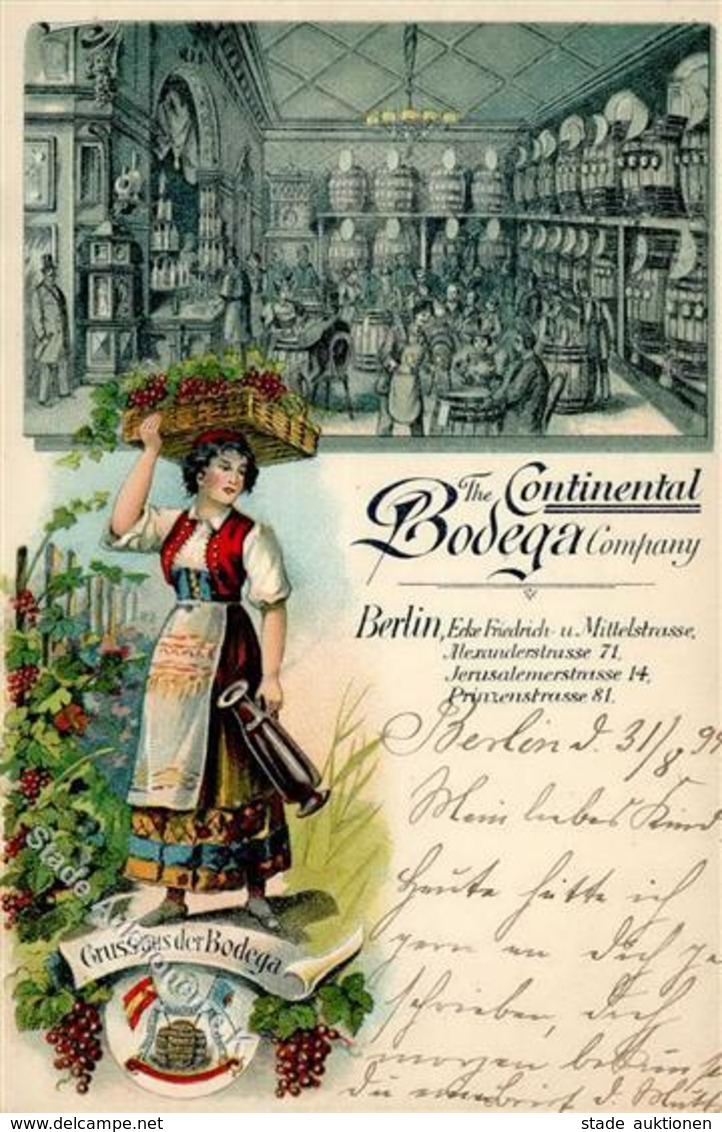 Berlin Mitte (1000) Gasthaus Weinhandlung  Bodega  1899 I-II (Ecken Abgestoßen) - Kamerun