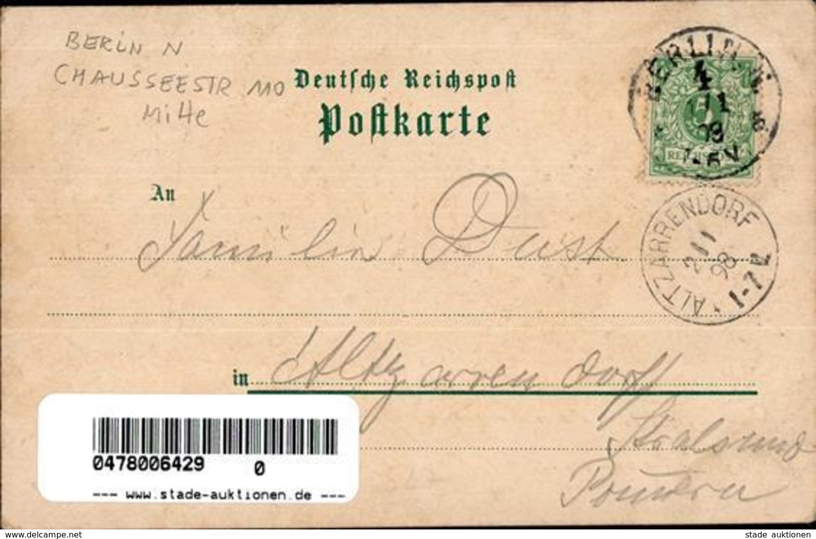 Berlin Mitte (1000) Gasthaus Weinhandlung Aegir-Säle Fritz Dameling Chausseestraße 116 Lithographie 1898 I-II (Ecken Abg - Kamerun