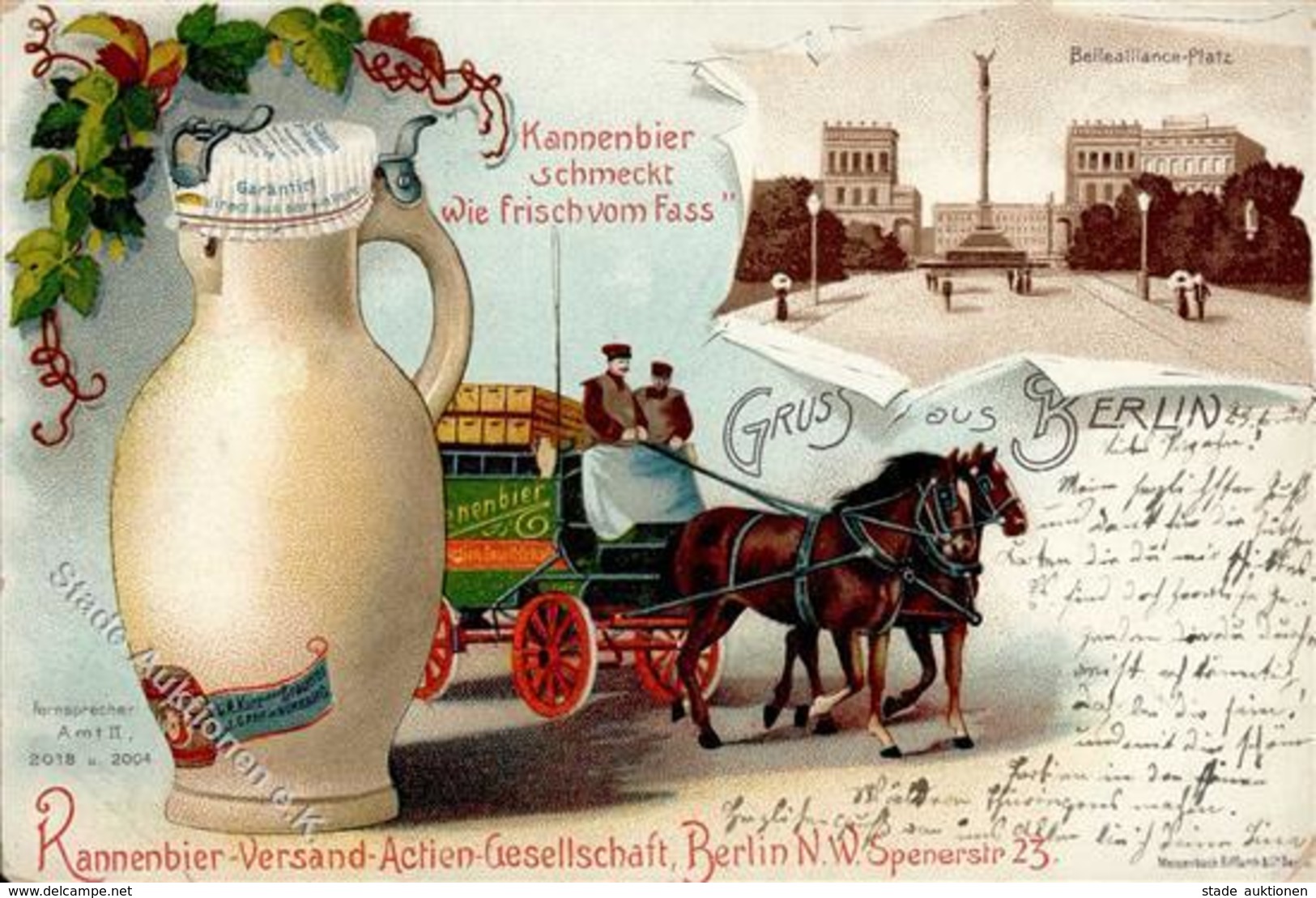 Berlin Mitte (1000) Kannenbier Handlung Werbe-Karte Lithographie 1898 II (Stauchung) - Kamerun