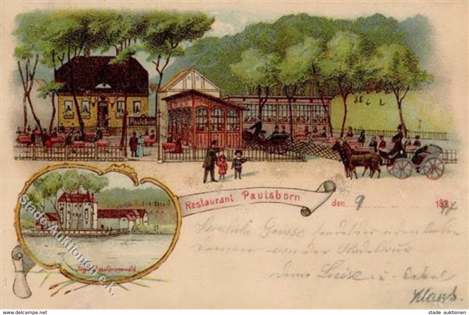 Grunewald (1000) Gasthaus Paulsborn Jagdschloss  1897 II (Stauchung) - Kamerun