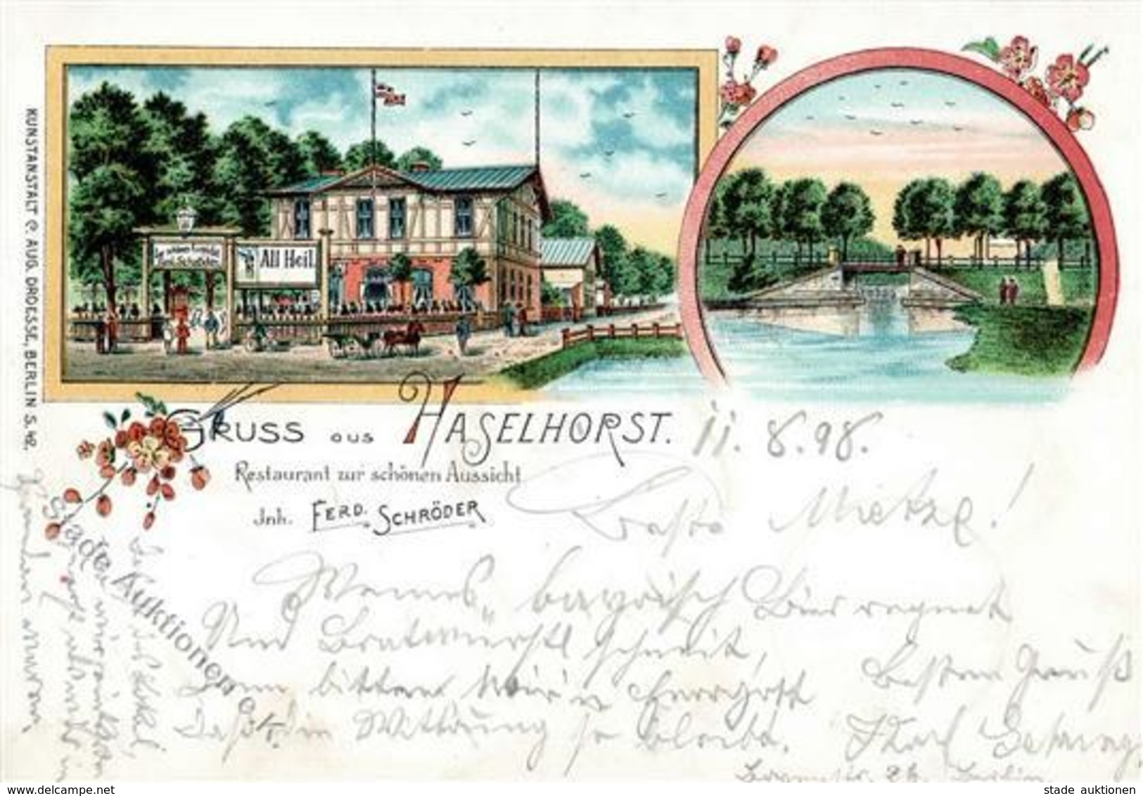 Haselhorst (1000) Gasthaus Zur Schönen Aussicht Ferdinand Schröder  1898 I-II - Kamerun