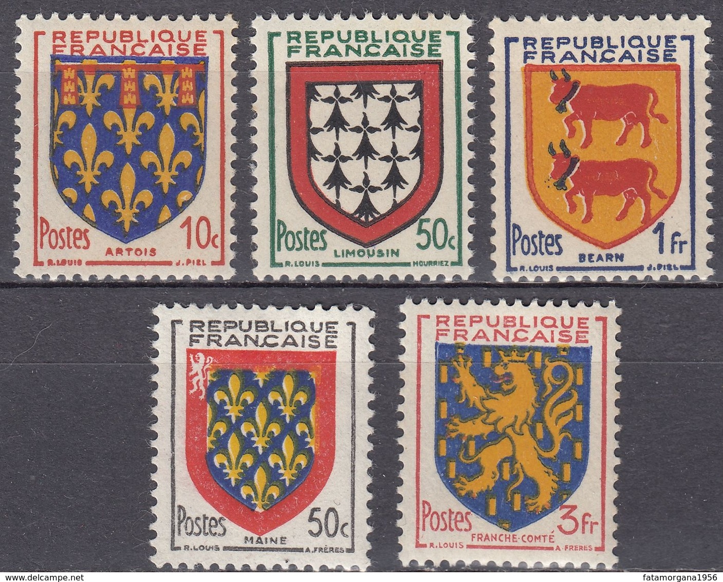 FRANCE - 1951 - Serie Completa Di 5 Valori Nuovi MNH: Yvert 899/903. - 1941-66 Wappen